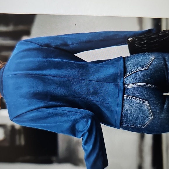 NEW FME Blue Decorative Button Women's Double Breasted Blazer Size XXL - Picture 2 of 12